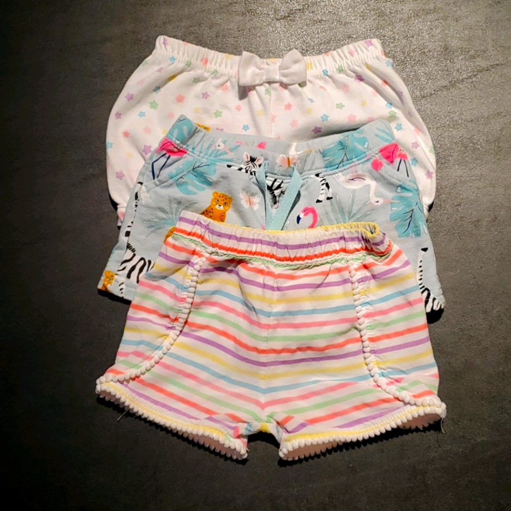 3 pairs of toddler girl's shorts